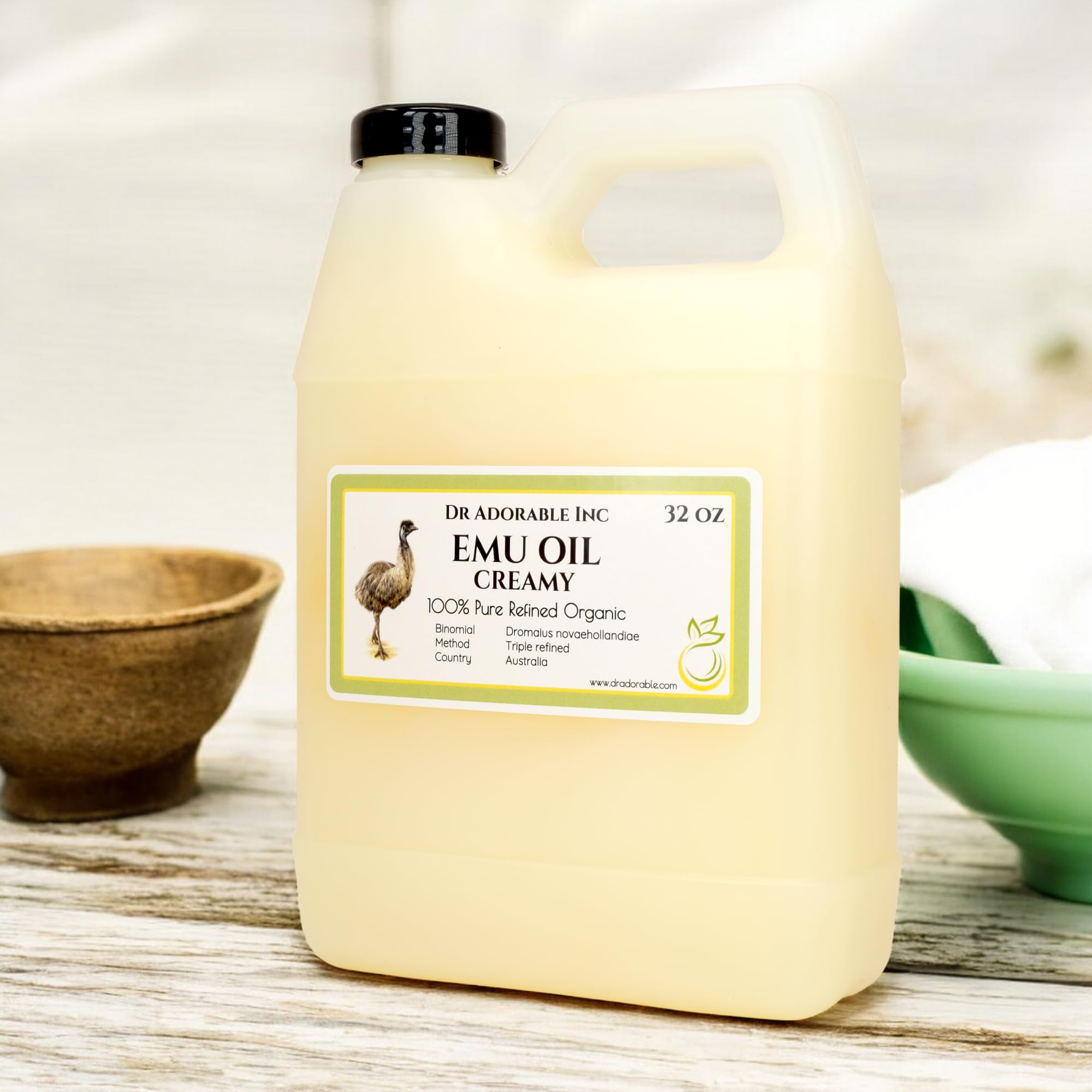 Dr Adorable Creamy Emu Oil being poured for quick absorption