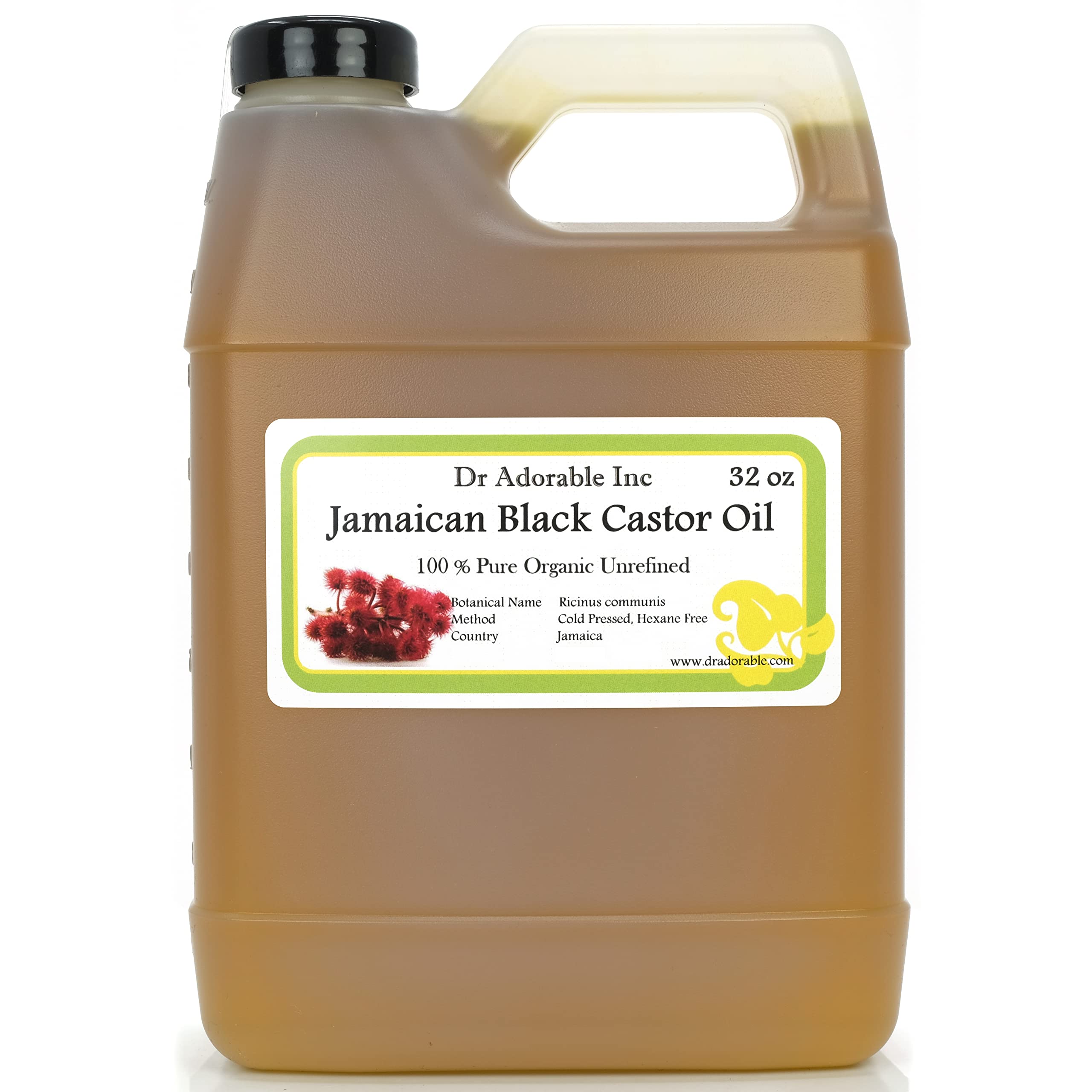Dr Adorable Jamaican Black Castor Oil bottle for hair care and scalp nourishment.
