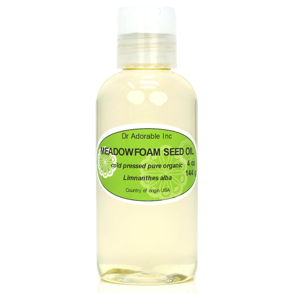Dr Adorable Meadowfoam Oil bottle showcases pure hydration for skin and hair.