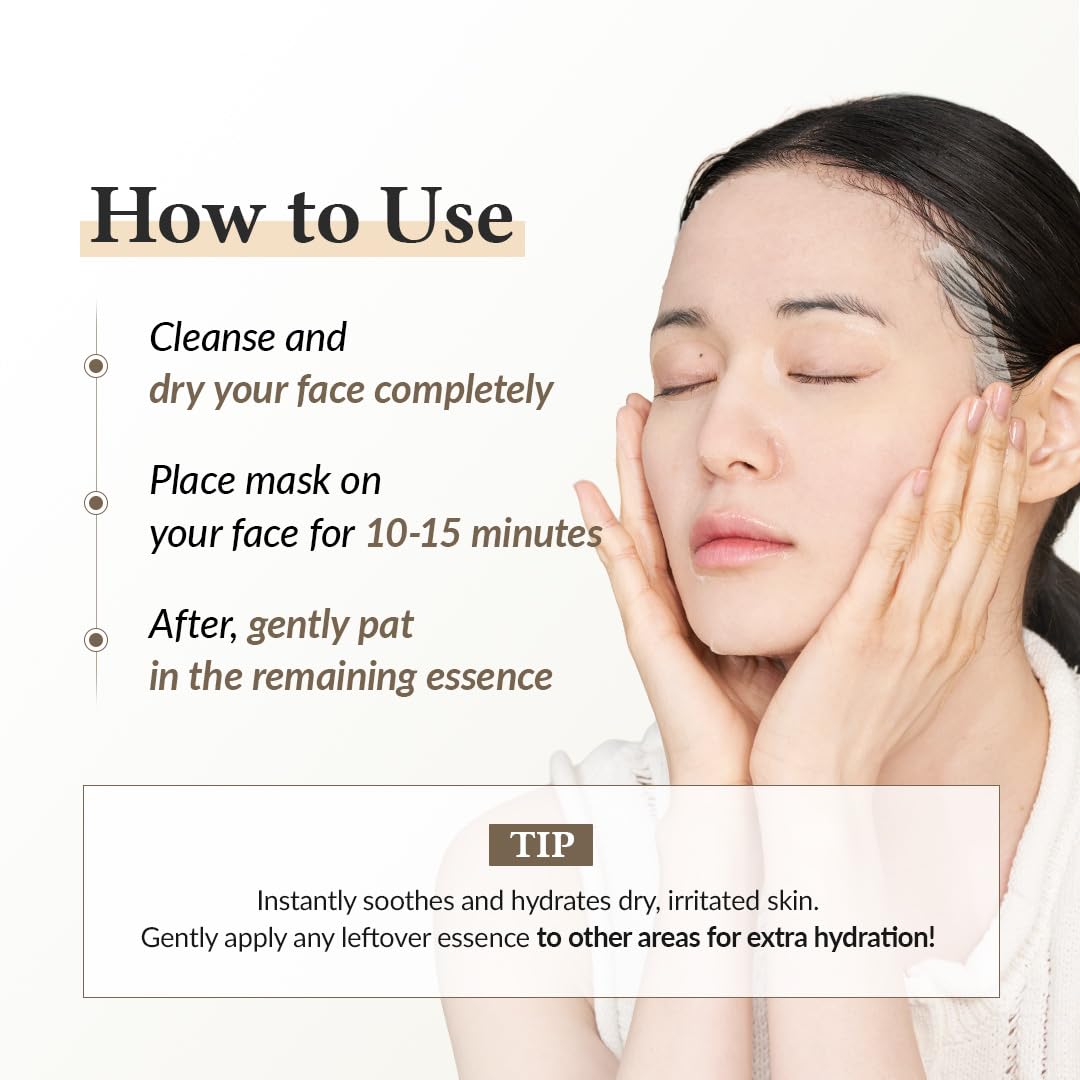 Sheet mask in use by Dr.Althea 345 Relief Cream Mask for calming daily routine.
