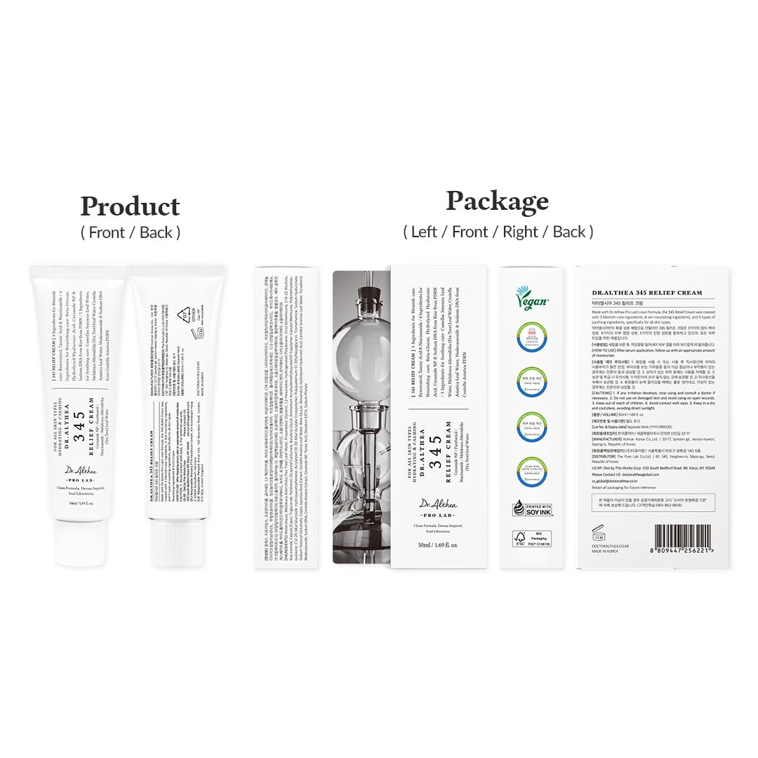 Dr.Althea 345 Relief Cream packaging on retail shelf.