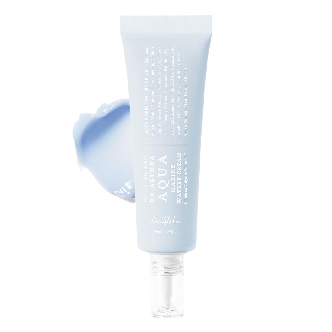 Dr.Althea Aqua Marine Watery Cream bottle delivers long-lasting hydration for all skin types