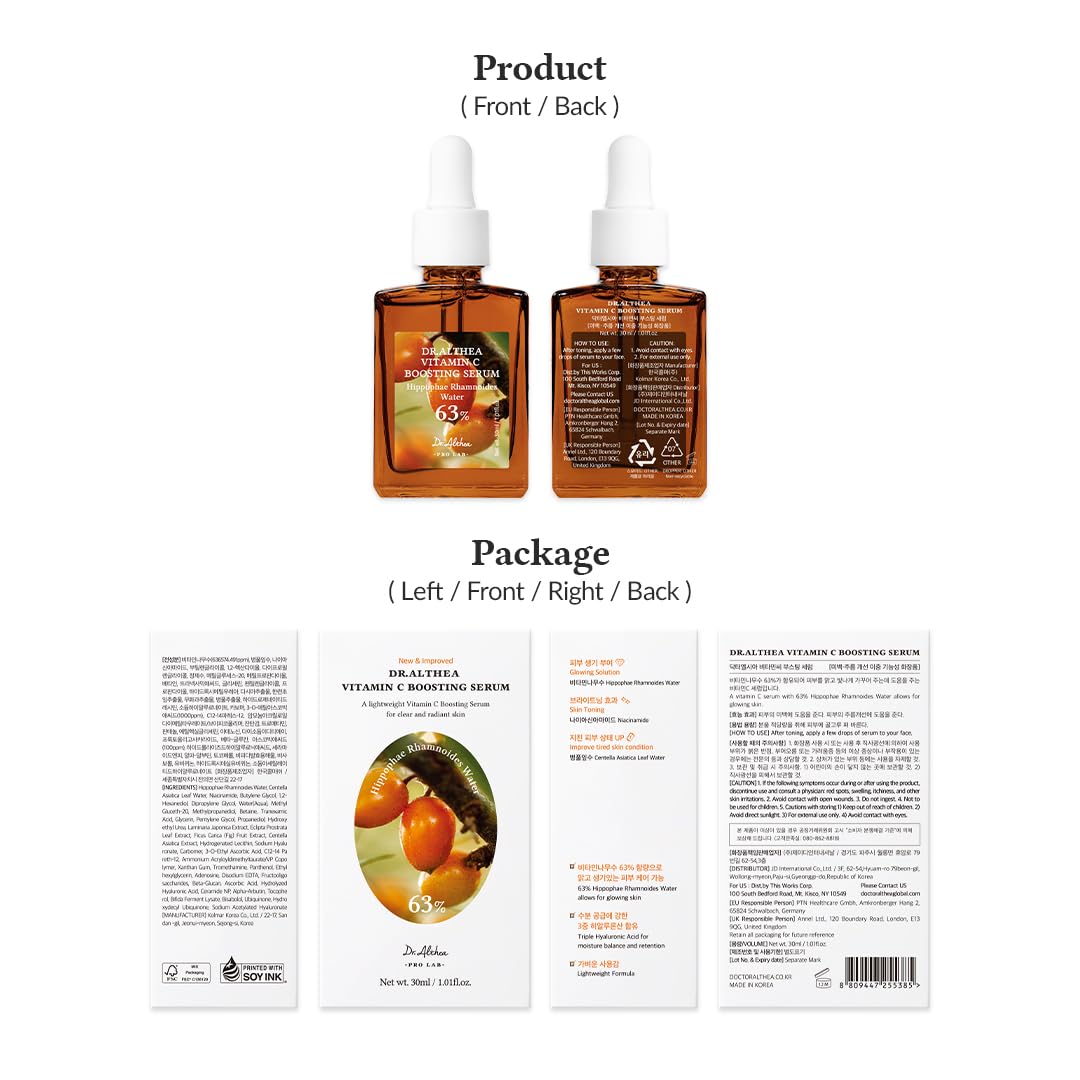 Dr.Althea Vitamin C Boosting Serum vegan-certified label communicates ethical skincare