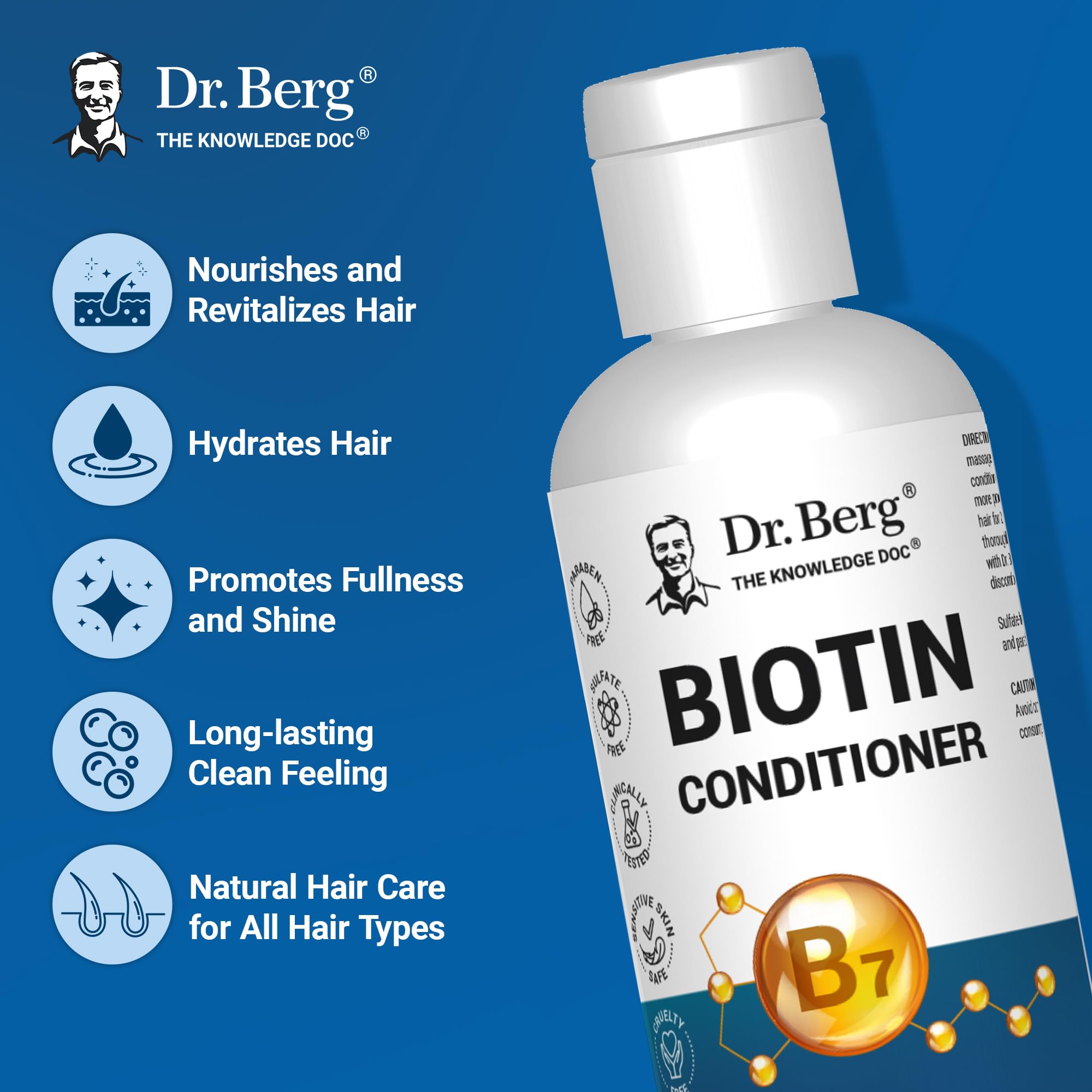 Dr. Berg Biotin Conditioner texture is dispensed showing smooth application