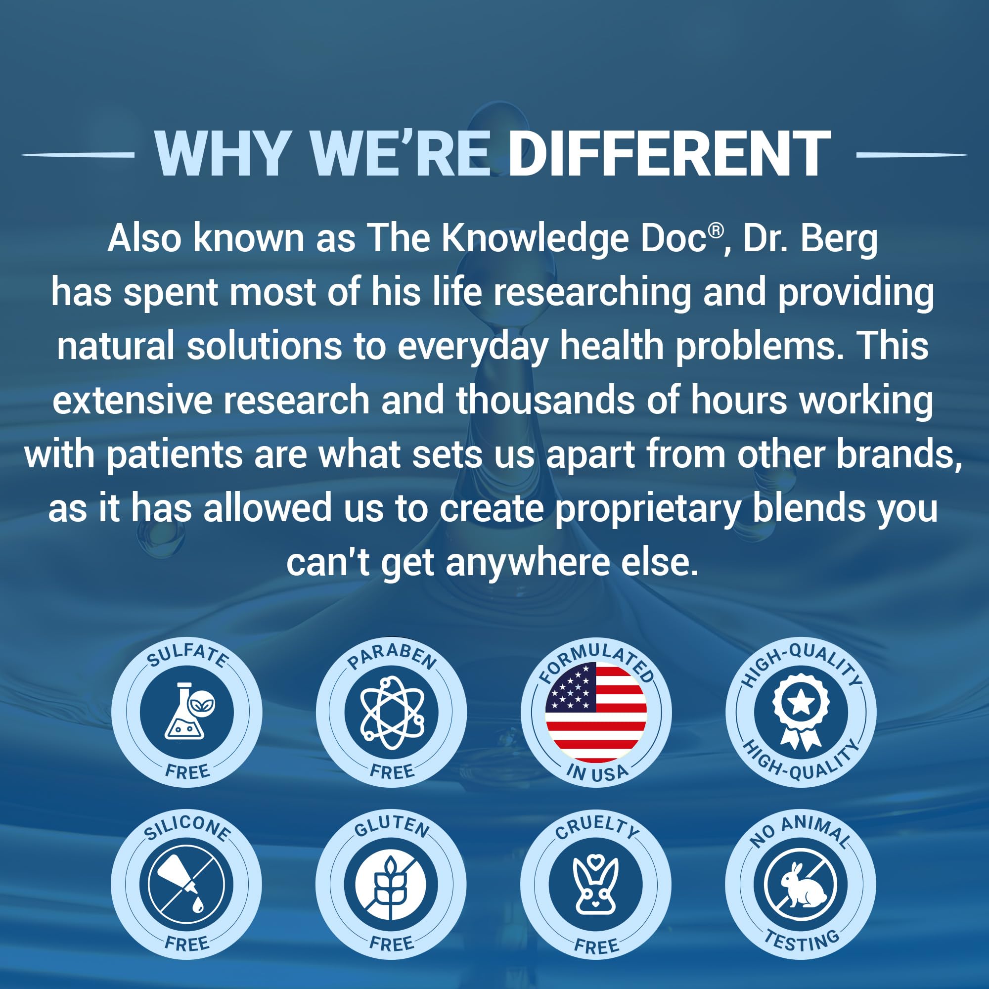 Dr. Berg Biotin Shampoo cruelty-free logo reinforces ethical beauty choice.