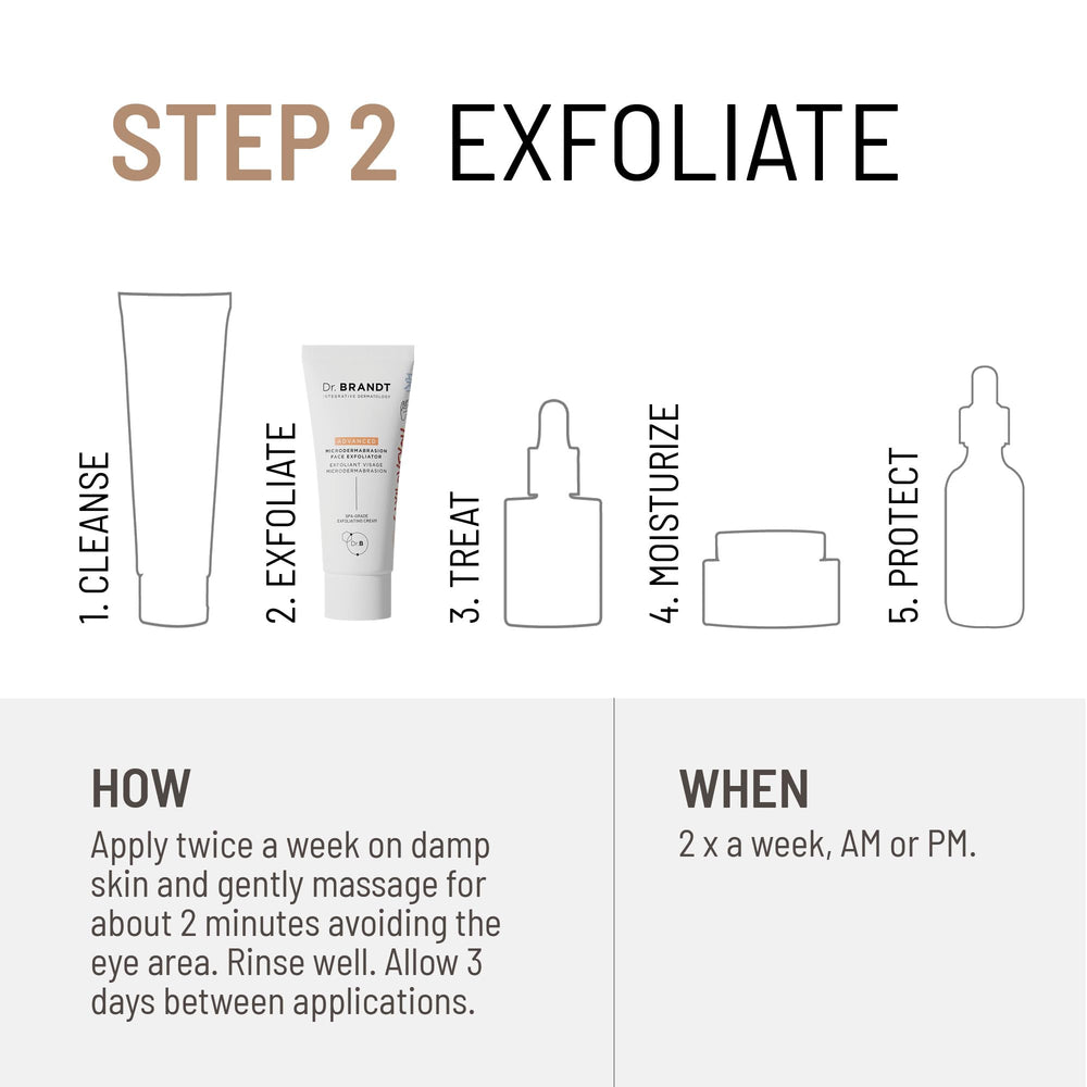 Dr. Brandt Advanced Microdermabrasion exfoliator during use conveys professional-grade exfoliation at home.