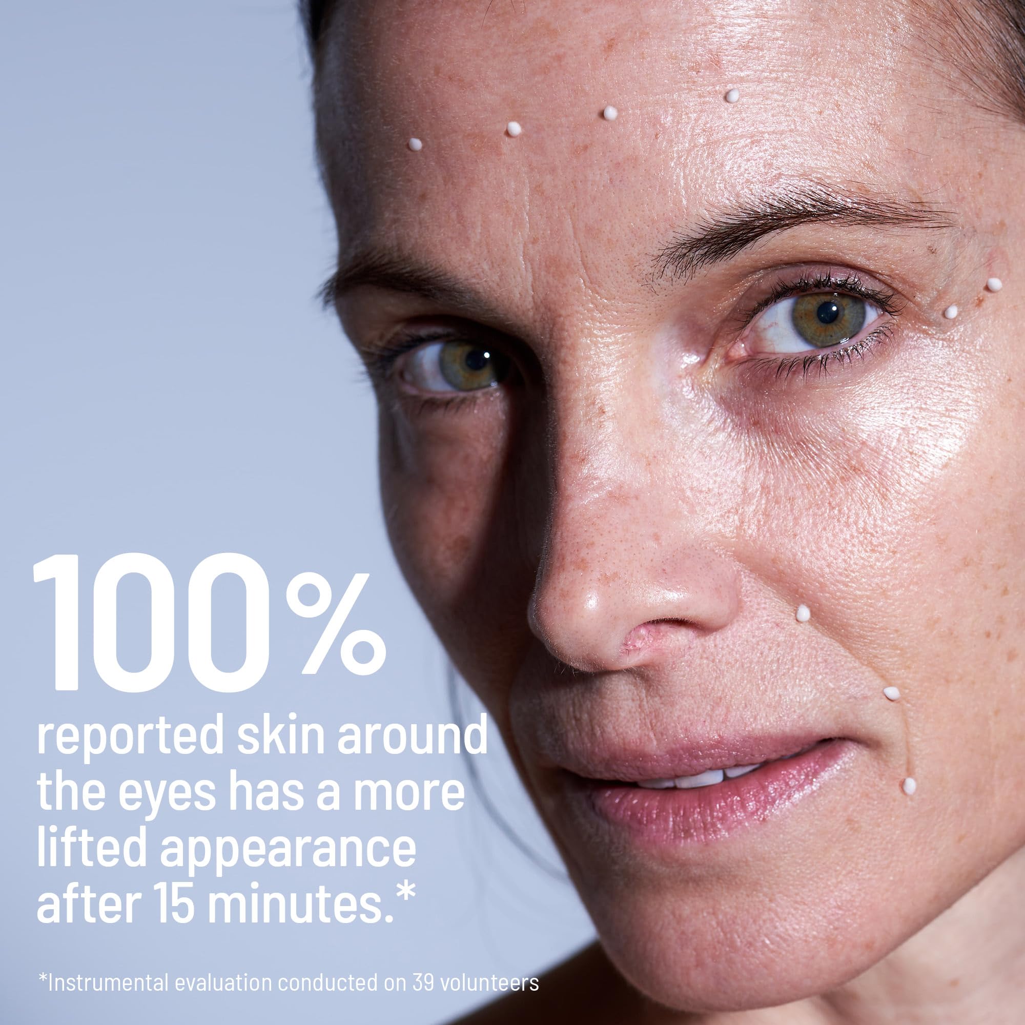 Dr. Brandt Needles No More crow's-feet area showing subtle lift potential.