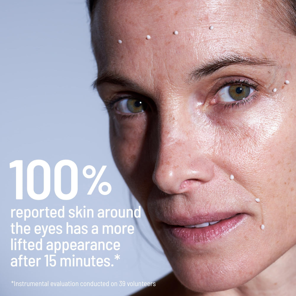 Dr. Brandt Needles No More crow's-feet area showing subtle lift potential.