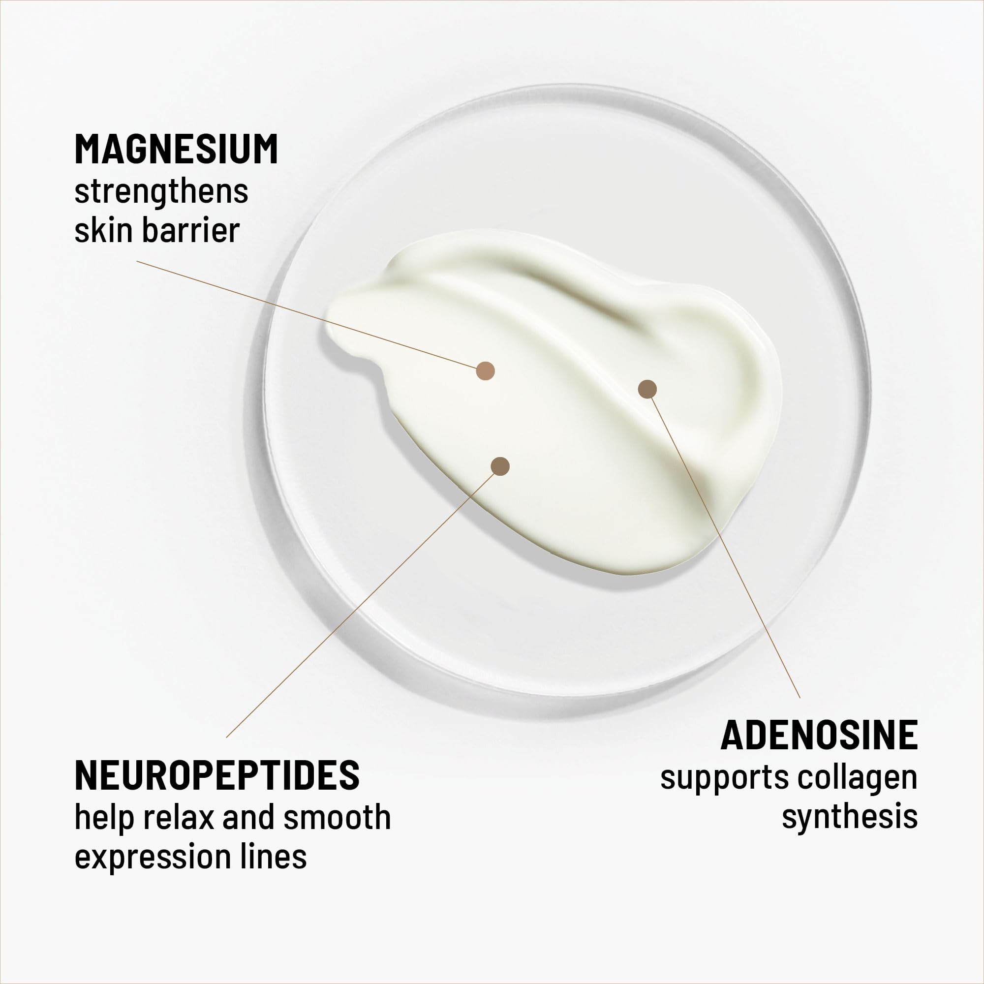 Dr. Brandt Needles No More neuropeptides close-up emphasizes relaxing lines concept.