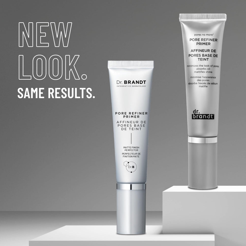Dr. Brandt Pores No More primer being applied on skin for smooth look
