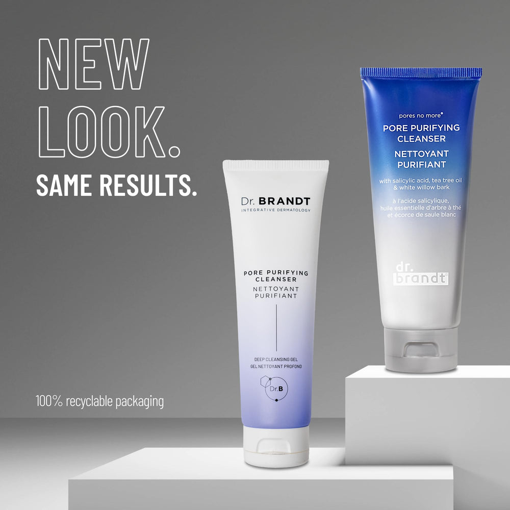 Dr. Brandt Skincare Pore Purifying Cleanser applying on damp skin during routine