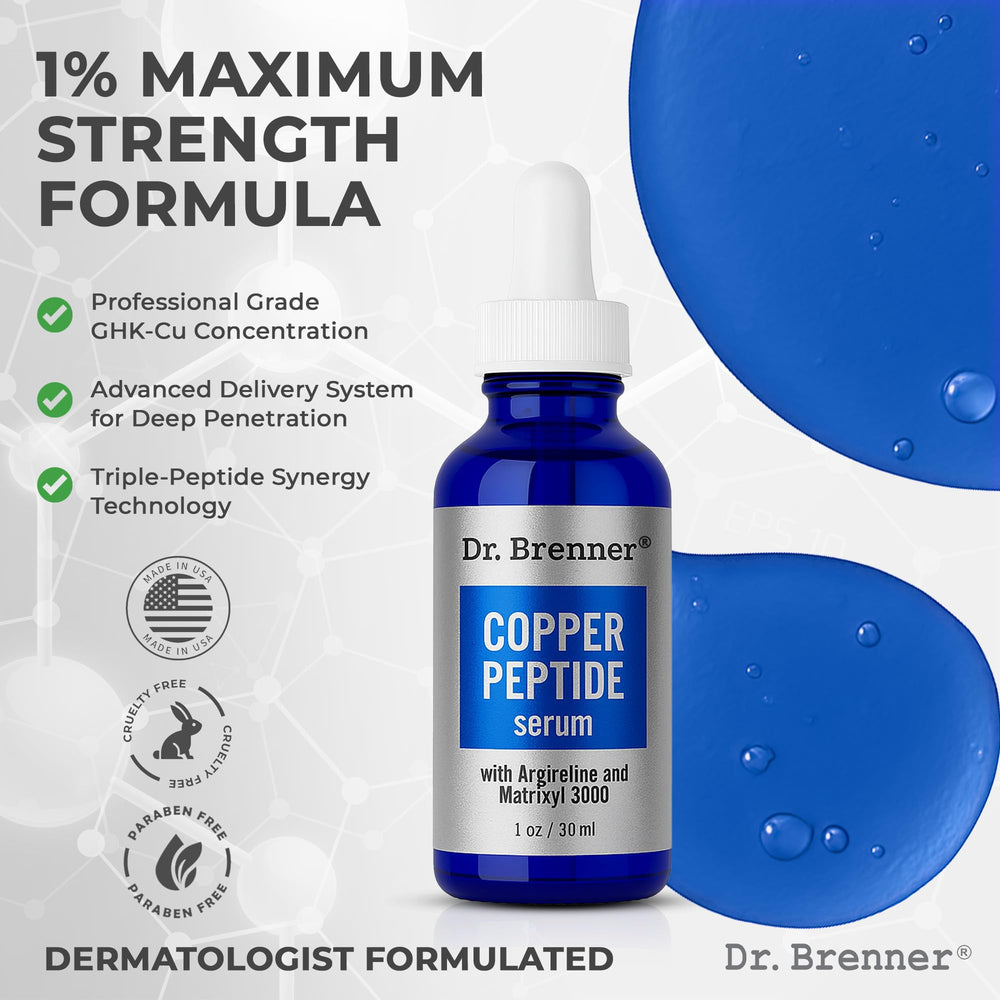 Dr. Brenner Copper Peptide Serum night routine shot for overnight nourishment.