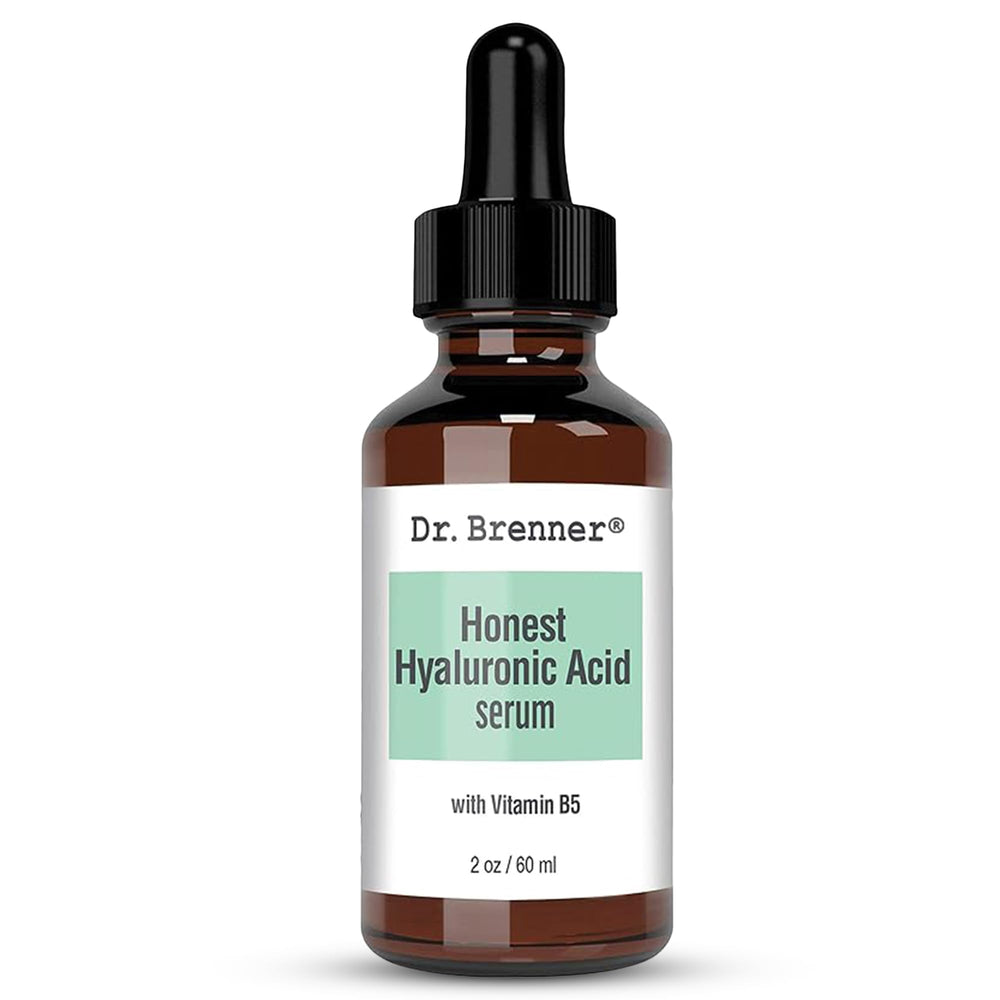 Dr. Brenner Hyaluronic Serum bottle close-up highlighting hydration