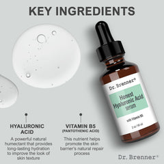 Dr. Brenner Hyaluronic Serum pour delivers lightweight moisture on contact