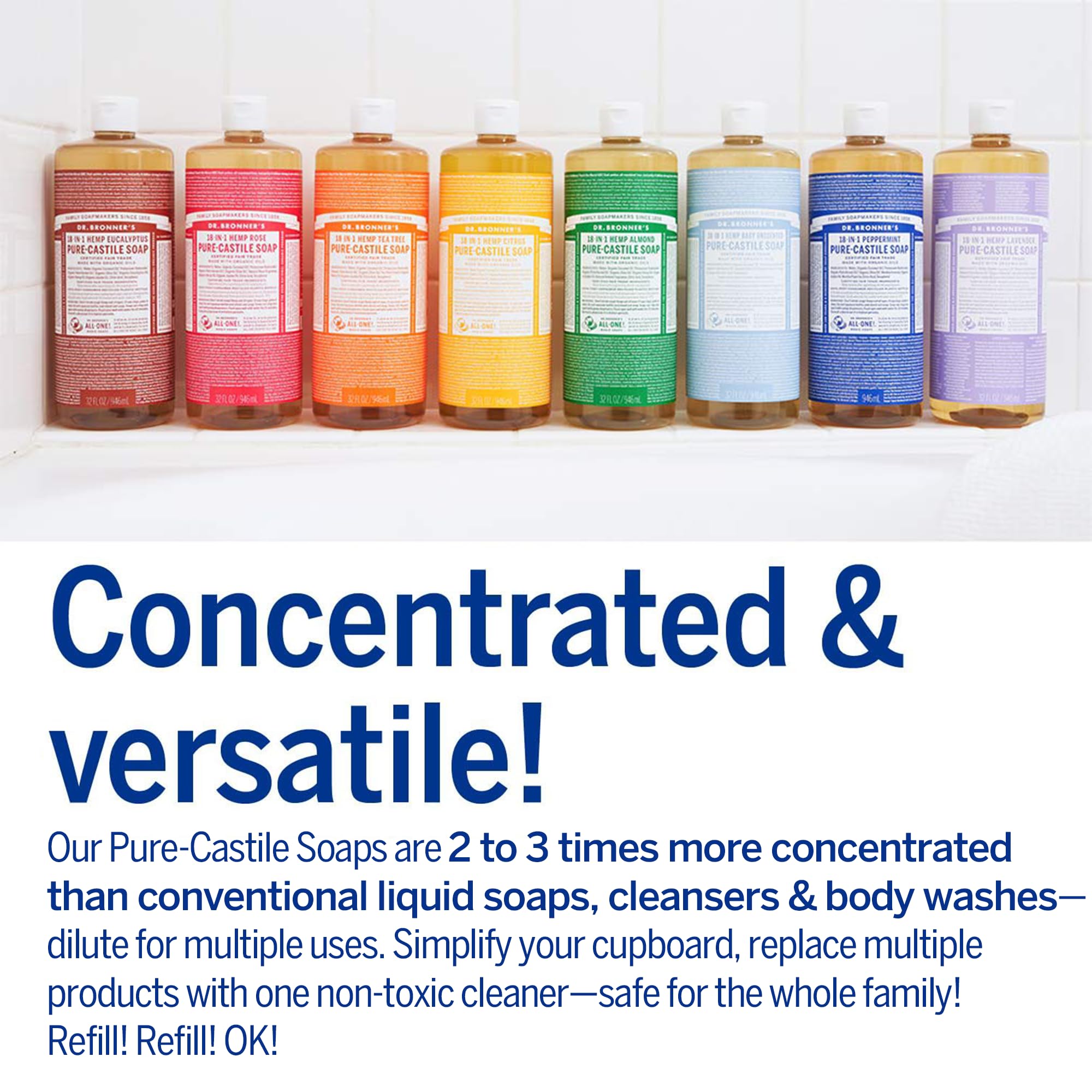 Shower scene with peppermint castile for a refreshing body wash