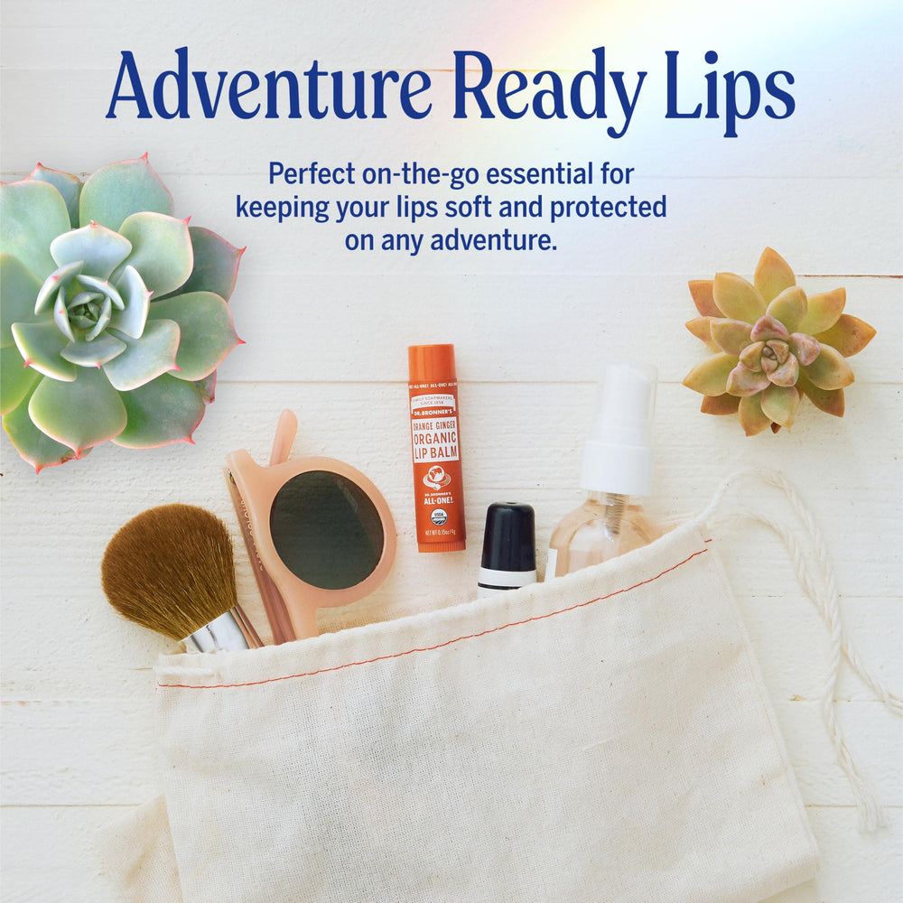 Dr. Bronner’s cruelty-free lip balm with Leaping Bunny logo.