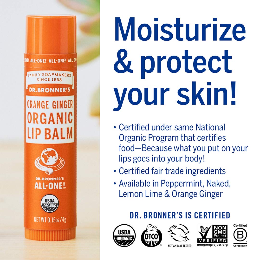 Dr. Bronner's Variety Pack image shows four balms for versatile lip care.