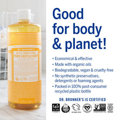 Dr. Bronner's Citrus soap diluted for dishes or laundry.
