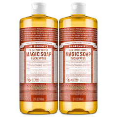 Dr. Bronner's Magic Soap eucalyptus bottle pour shows concentrated cleaning power
