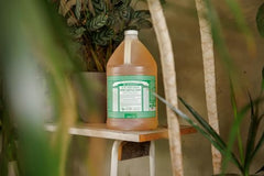 Dr. Bronner's no-synthetic-detergents formula provides skin-friendly cleansing.