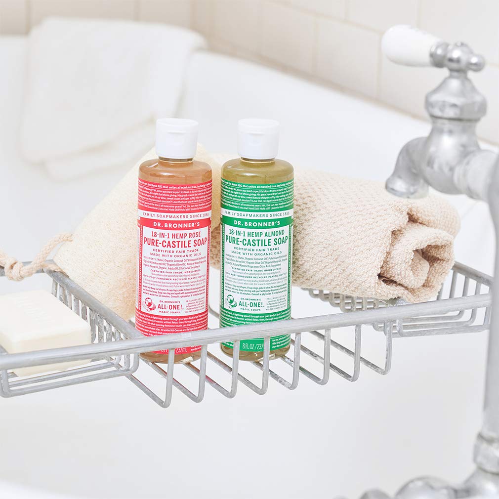 Dr. Bronner's organic fair-trade label on rose soap