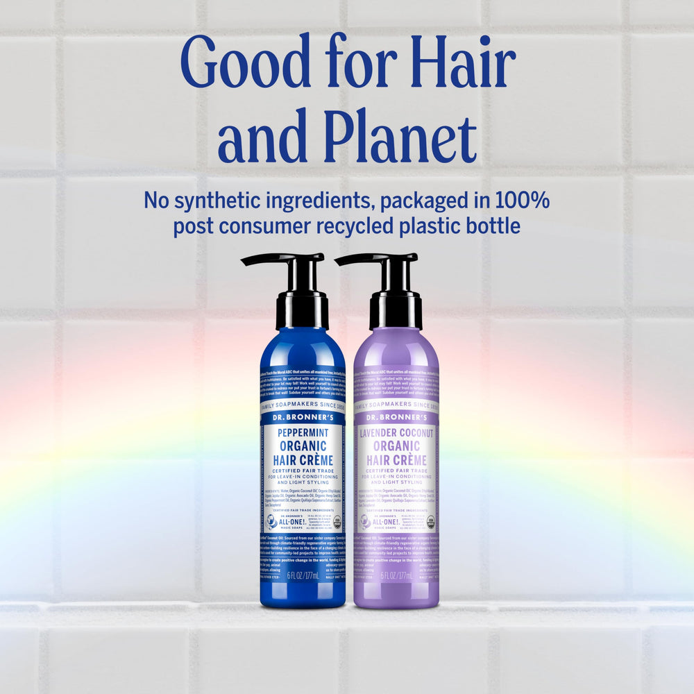 Dr. Bronner's Organic Hair Creme 2-pack packaging showcases value and convenience.