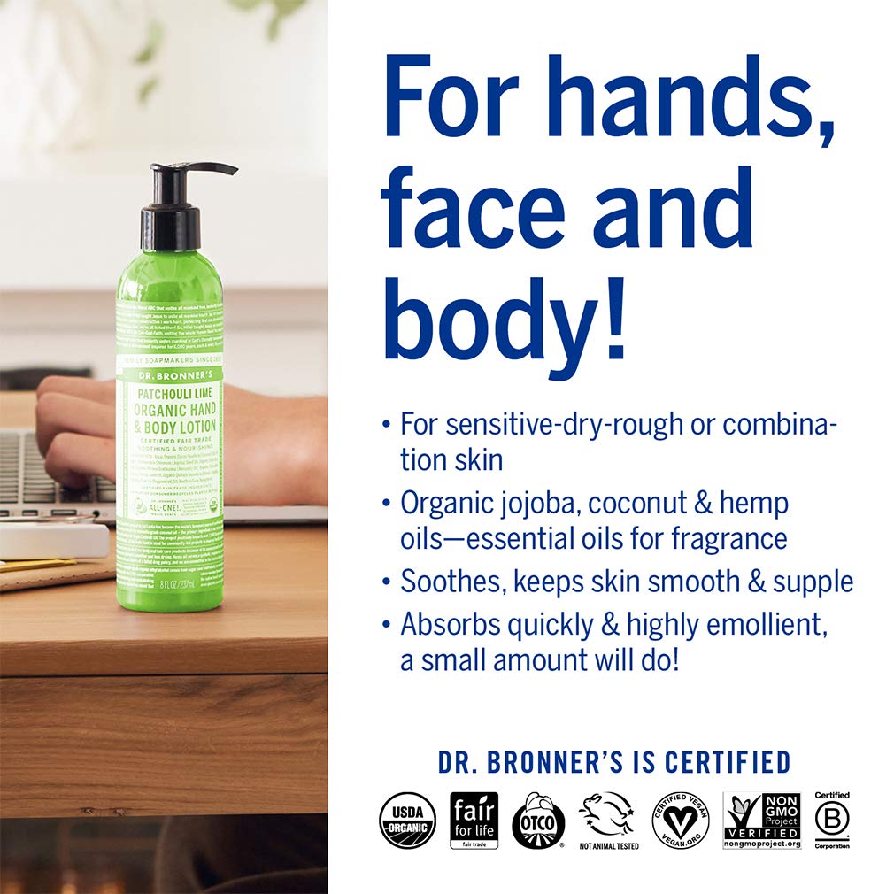 Certification badge emphasizes organic standards and clean ingredients.
