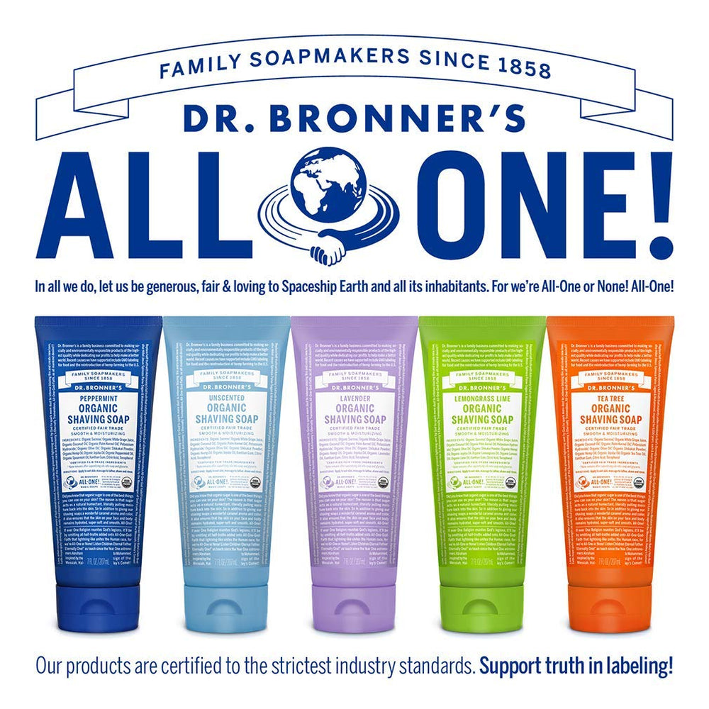 Dr. Bronner's Shikakai powder and organic sugar blend visible in product shot.