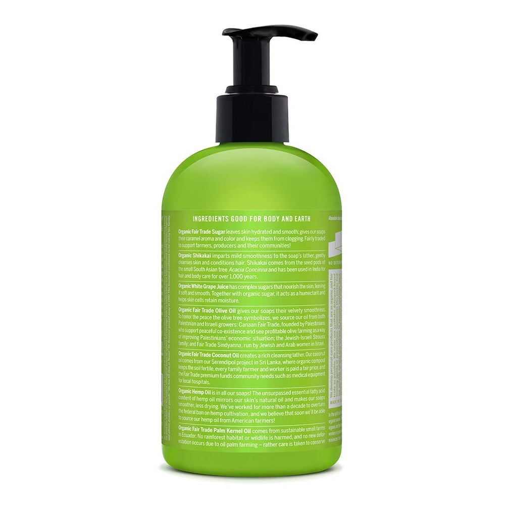 Dr. Bronner's Organic Sugar Soap lemongrass shikakai-powder illustrates traditional conditioning ingredient.