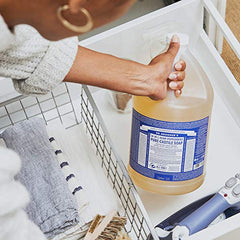 Dr. Bronner's peppermint pure-castile liquid soap used for dishwashing