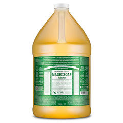 Dr. Bronner's Pure-Castile Almond bottle offers gentle cleansing for face and body.