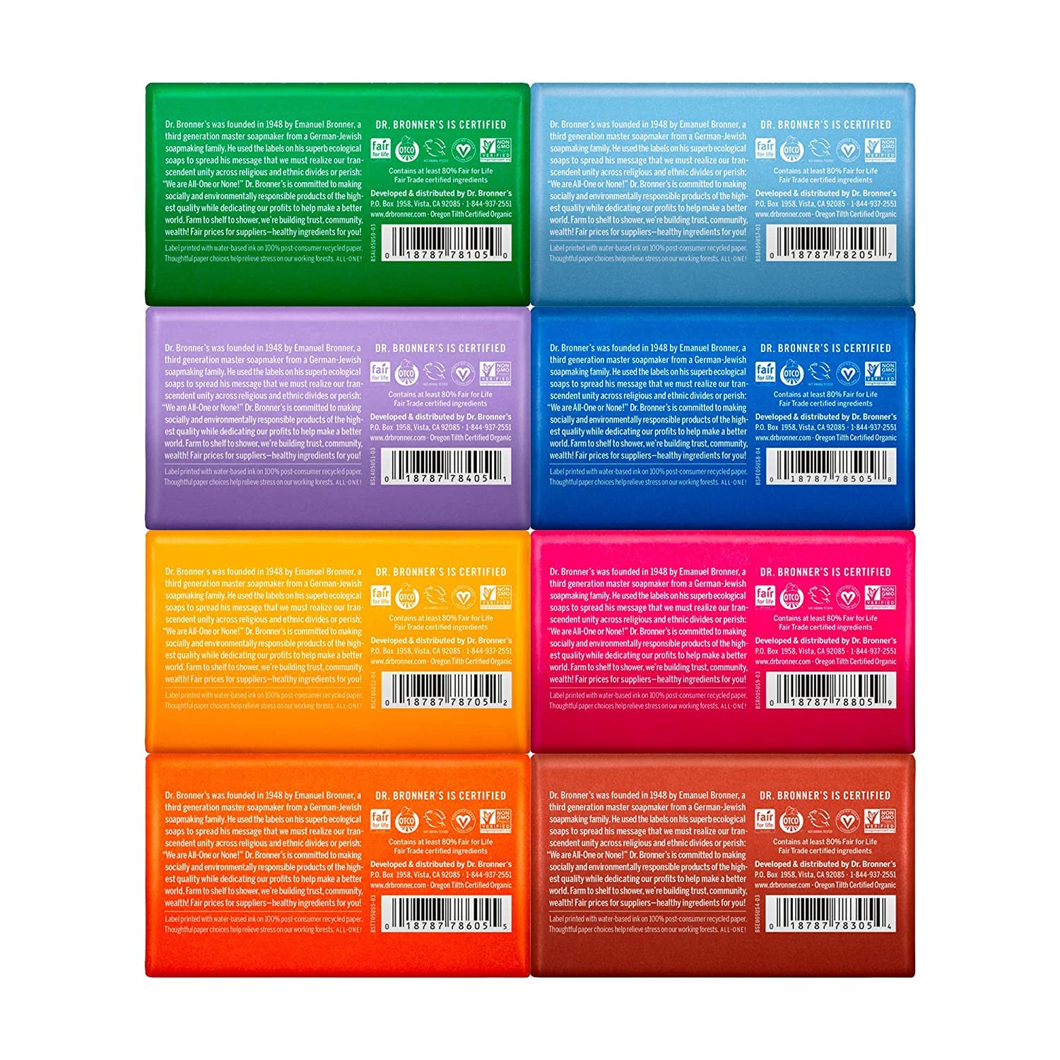 Dr. Bronner's lavender bar offers soothing aroma and gentle cleansing