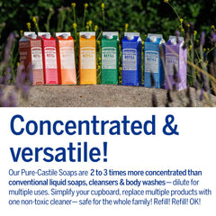 Dr. Bronner's Citrus Pure-Castile label closeup with fresh citrus oils.