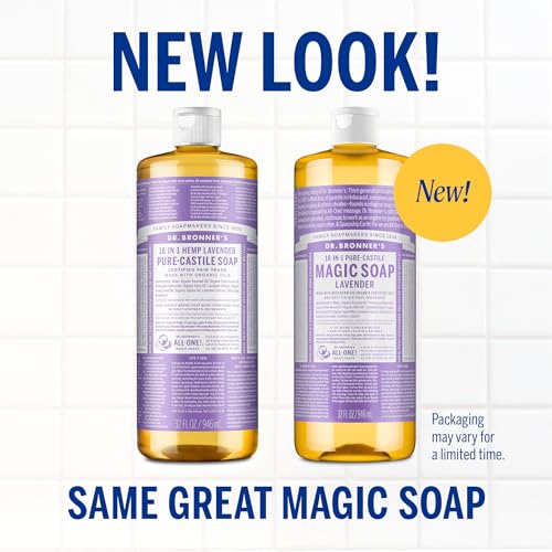 Dr. Bronner's Lavender pour demonstrates easy dilution for mopping and dishwashing
