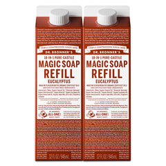 Dr. Bronner's Pure-Castile Refill bottle in Eucalyptus for versatile cleaning