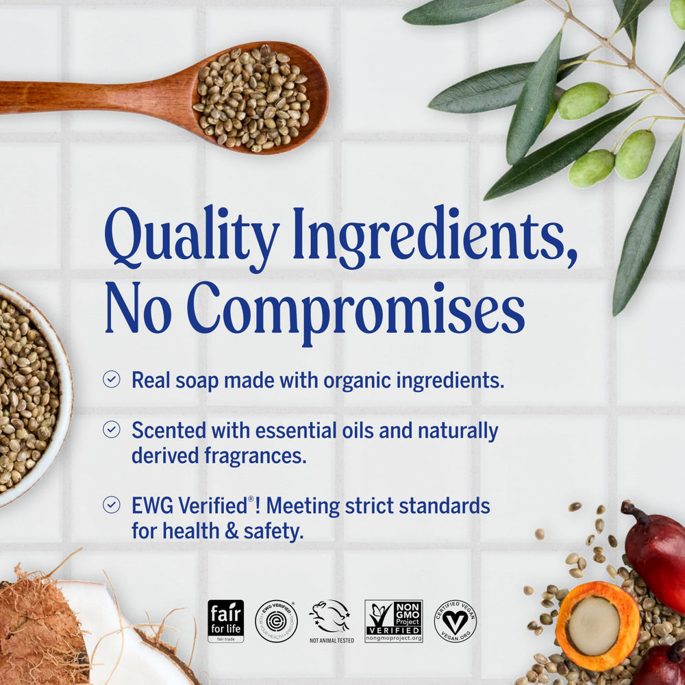 Dr. Bronner's Unscented bar ideal for sensitive skin.