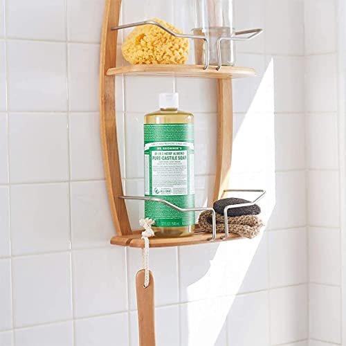 Dr. Bronner's tea tree castile soap bottle with refreshing antiseptic aroma.