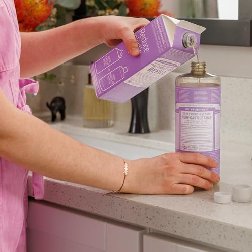 Dr. Bronner's refill packaging highlights sustainable, regenerative organic oils