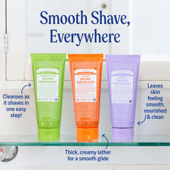 Dr. Bronner's Lemongrass shaving soap pack shot with bright aroma