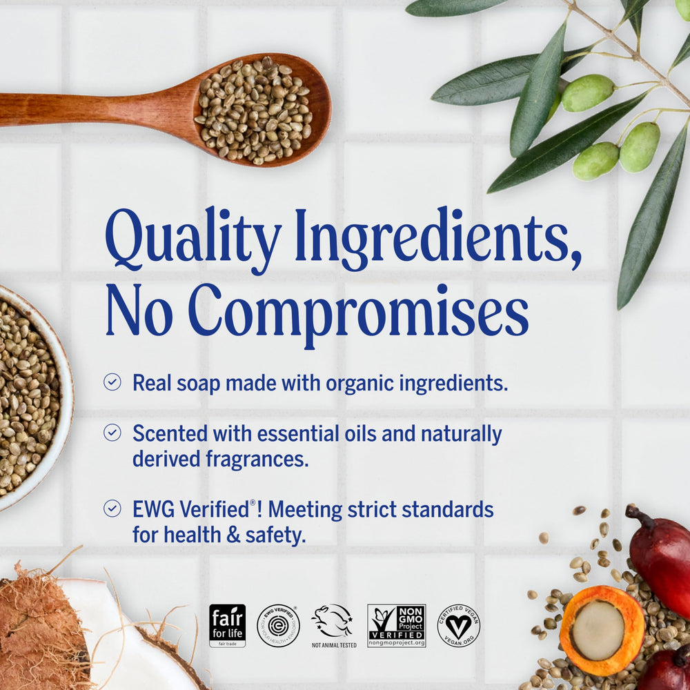 Dr. Bronner's Tea Tree Soap dish use shot emphasizes 3x concentration and dilution