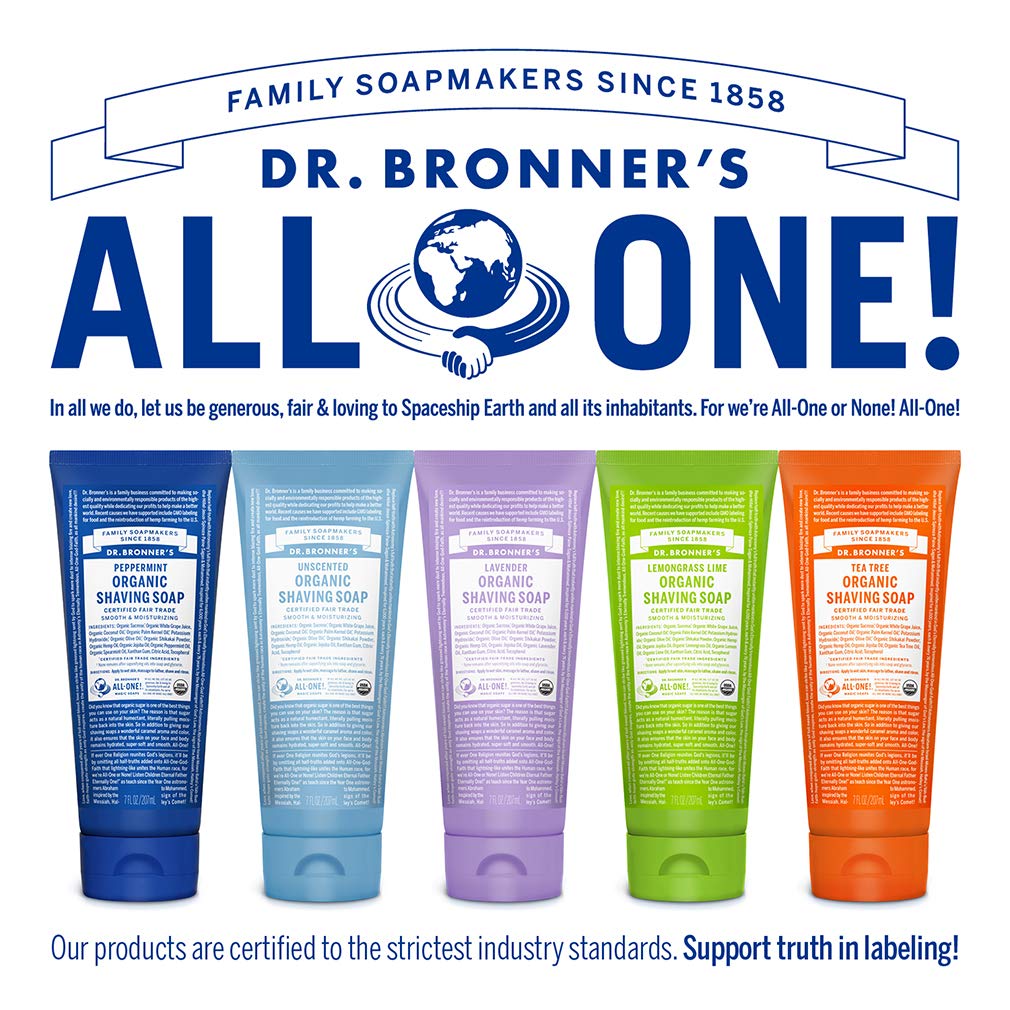 Dr. Bronner's Tea Tree Shaving Soap facial-use ready for face and body