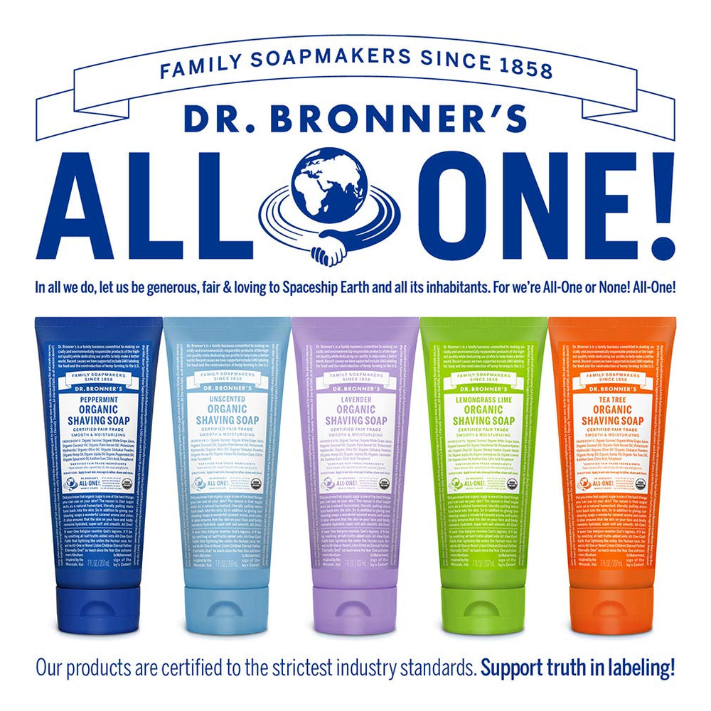 Dr. Bronner's Tea Tree Shaving Soap facial-use ready for face and body