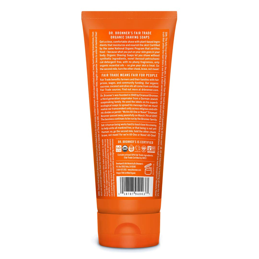 Dr. Bronner's Tea Tree Shaving Soap foamy-lather enables a smooth, close shave