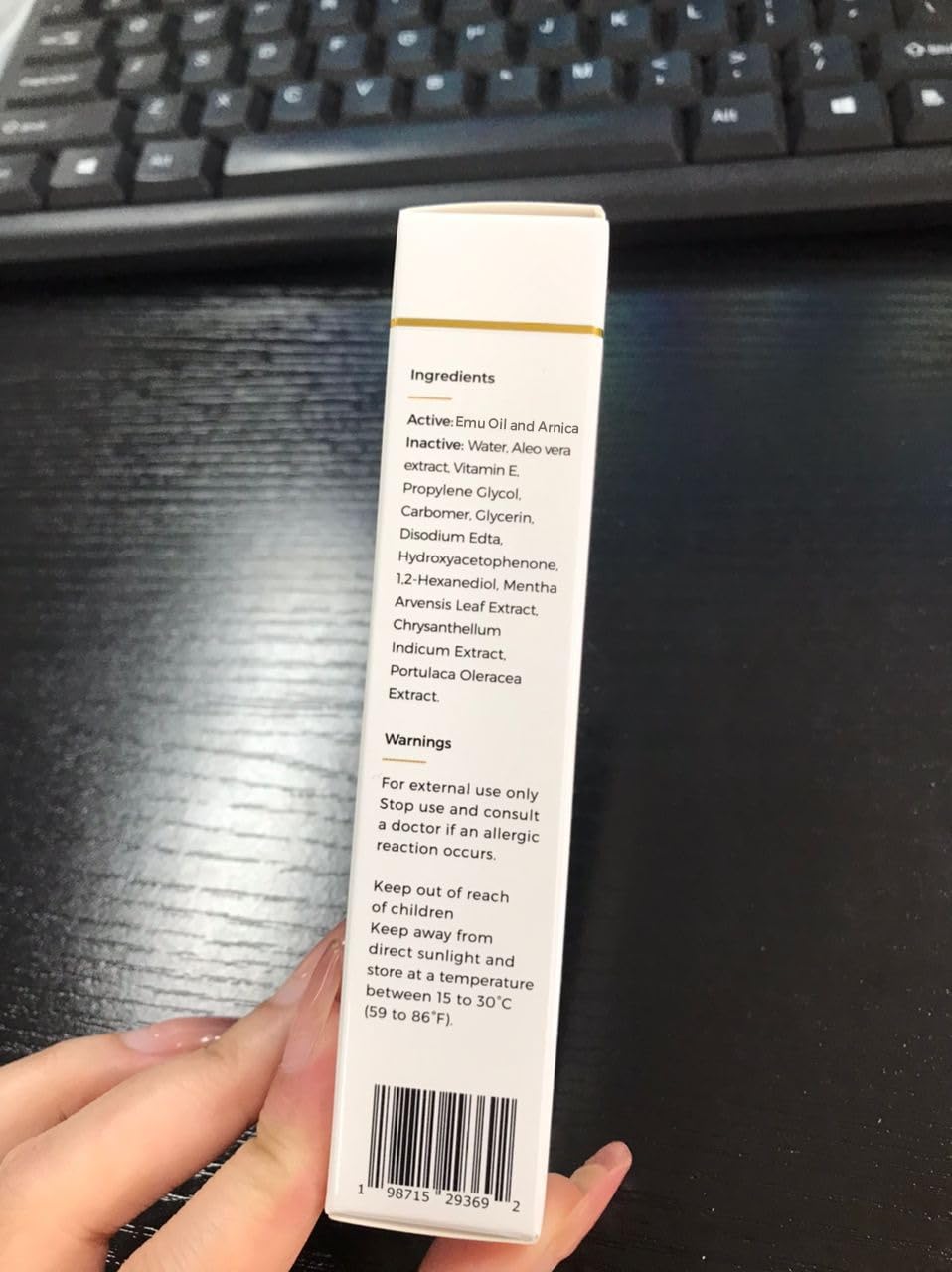 Dr Care Numbing Cream Emu Oil ingredients section emphasizes soothing, hydrating benefits during prep.