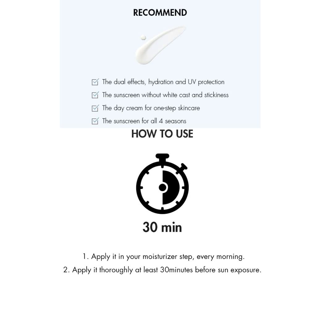 Dr.Ceuracle Hyal Reyouth Moist Sun pump bottle demonstrates no white cast promise