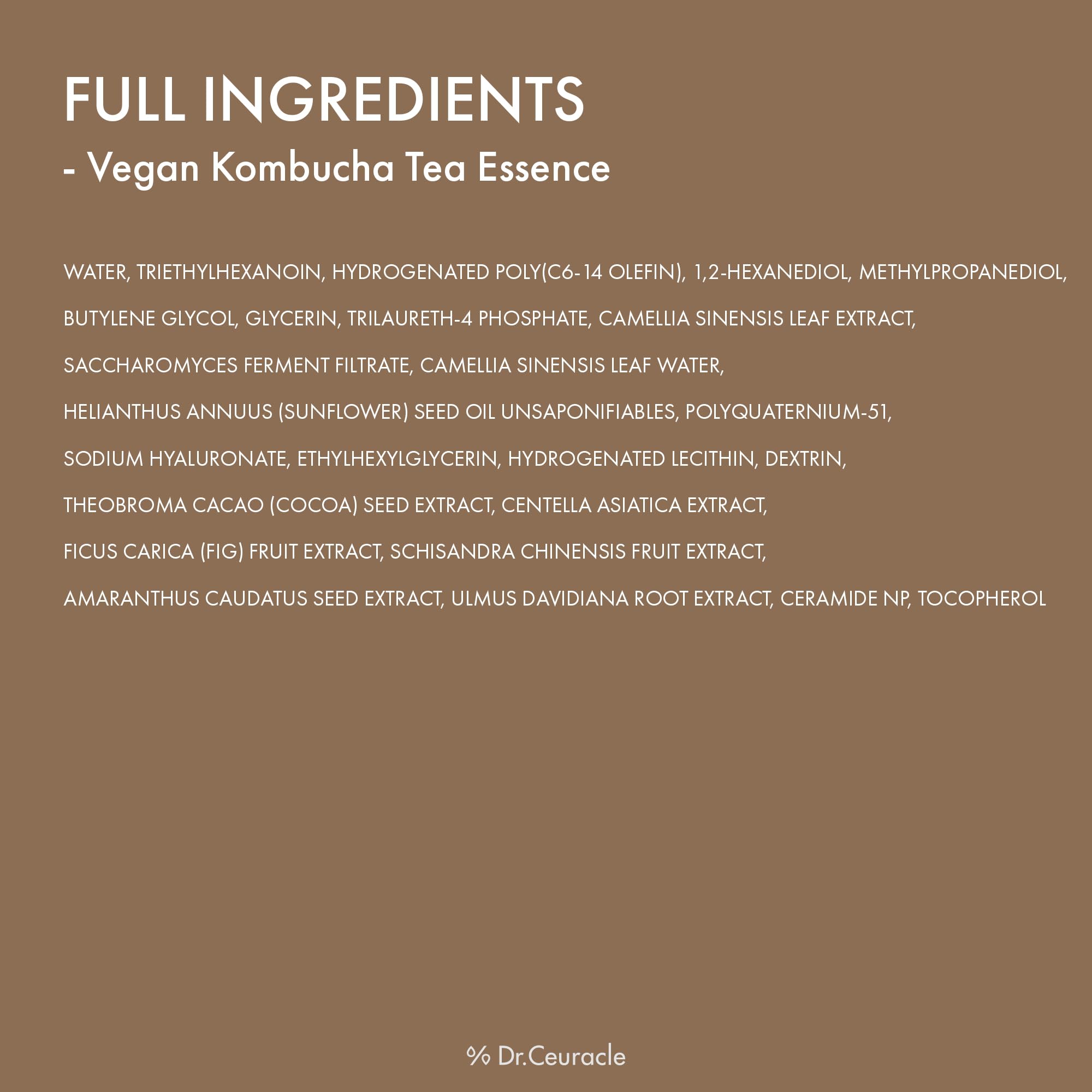 Dr.Ceuracle Vegan Kombucha Tea Essence packaging and eco-friendly design.