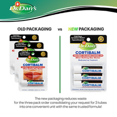 Dr. Dan's Cortibalm tube application demonstrates precise lip treatment for cracking and irritation
