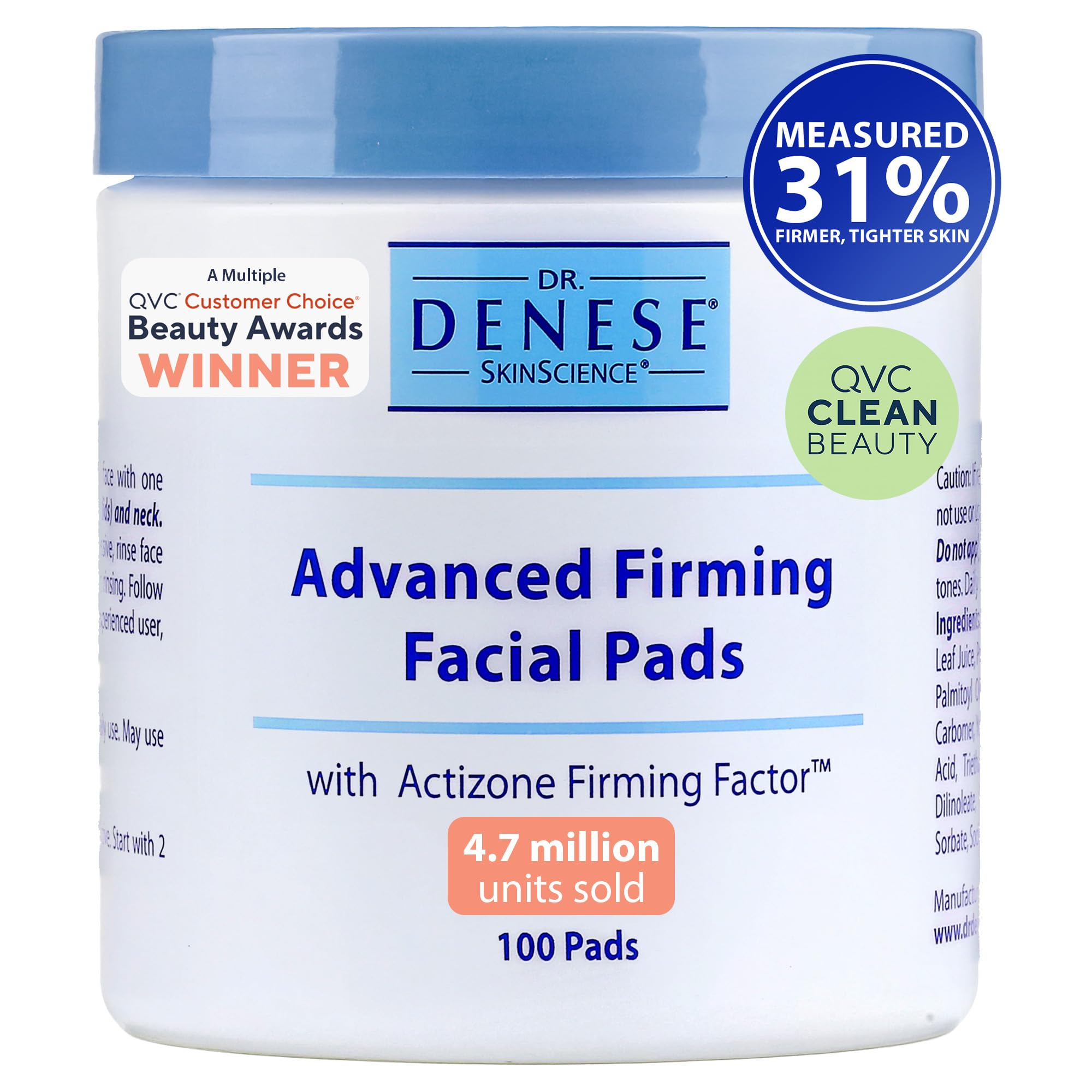 Dr. Denese SkinScience Advanced Firming Facial Pads pack shot for quick exfoliation and radiant skin