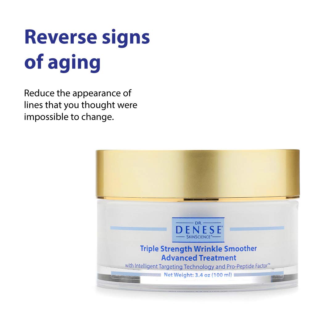 Dr. Denese Triple Strength Wrinkle Smoother nightly routine setup on bedside table