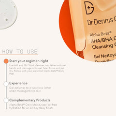 Dr Dennis Gross Alpha Beta cleansing gel foamy lather demonstrates gentle exfoliation for all skin types.